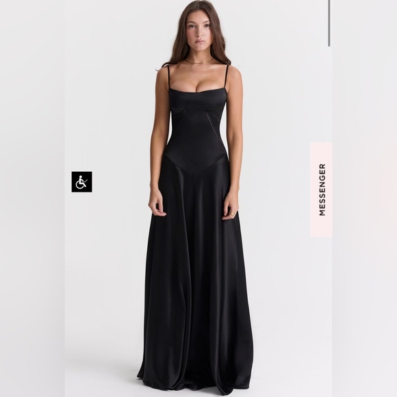 House of CB; ANABELLA BLACK LACE UP MAXI DRESS - Picture 3 of 6